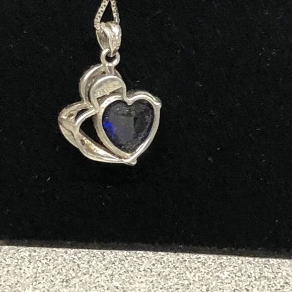 925 Blue Stone Necklace ** - Picture 4 of 5